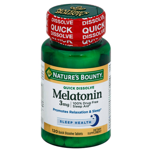 Nature's Bounty Nature's Bounty Melatonin, 3 Mg, Quick Dissolve Tablets Vitamins & Supplements White Smoke