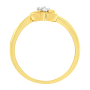 Bids.com 14KT Yellow Gold 1/20 ctw. Dual Heart Diamond Ring (K-L, I1-I2) - Size 7 Rings