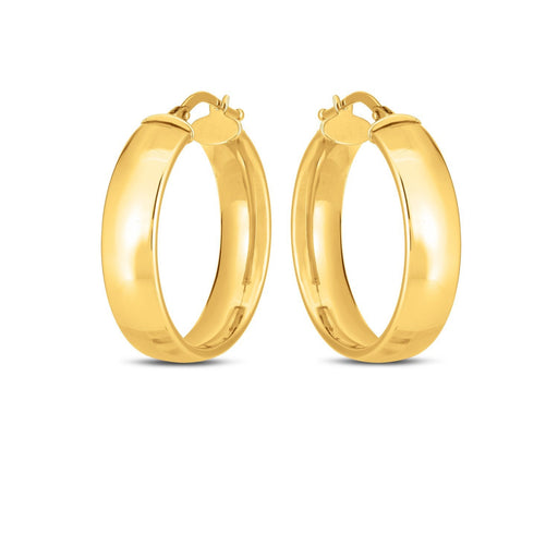 Bids.com 14k Yellow Gold Wedding Band Hoops (6x25mm) Earrings