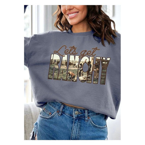 Get Ranchy Oversized Graphic Fleece Sweatshirts