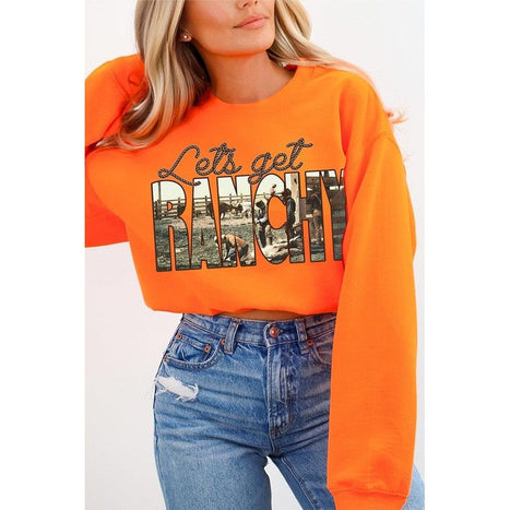 Get Ranchy Oversized Graphic Fleece Sweatshirts