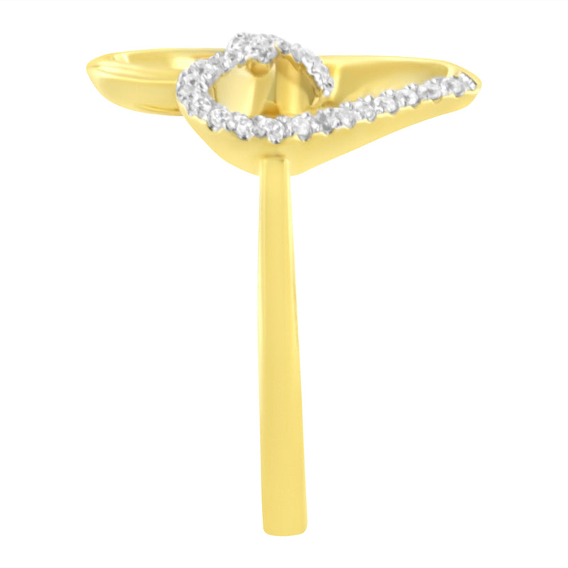 Bids.com 14KT Yellow Gold 1/10 ctw. Diamond Heart Shape Ring (K-L, I1-I2) - Size 7 Rings