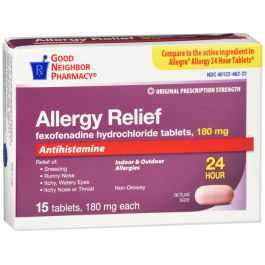 0 Gnp Fexofenadine Hcl 180mg Tab 15ct Medicine & Drugs