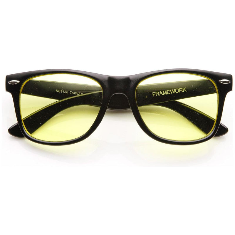 zeroUV Retro Horned Rim Sunglasses With Yellow Driving Lens 8451 Sunglasses