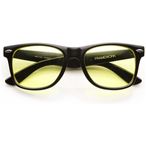zeroUV Retro Horned Rim Sunglasses With Yellow Driving Lens 8451 Sunglasses