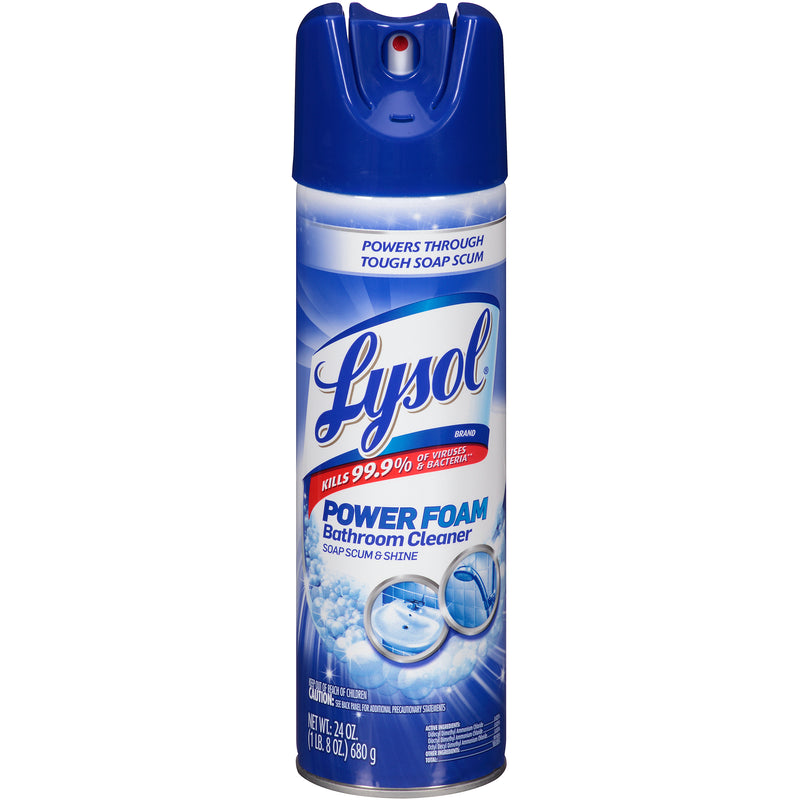 Lysol Lysol Power Foaming Bathroom Cleaner, Antibacterial Foam – 24 oz (Pack of 12) Household Cleaning Supplies Midnight Blue