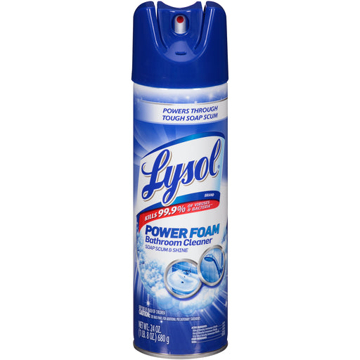 Lysol Lysol Power Foaming Bathroom Cleaner, Antibacterial Foam – 24 oz (Pack of 12) Household Cleaning Supplies Midnight Blue