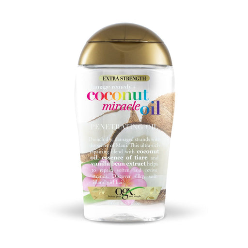 OGX OGX Extra Strength Damage Remedy Plus Coconut Miracle Penetrating Hair Oil, 3.3 Oz Hair Care White Smoke