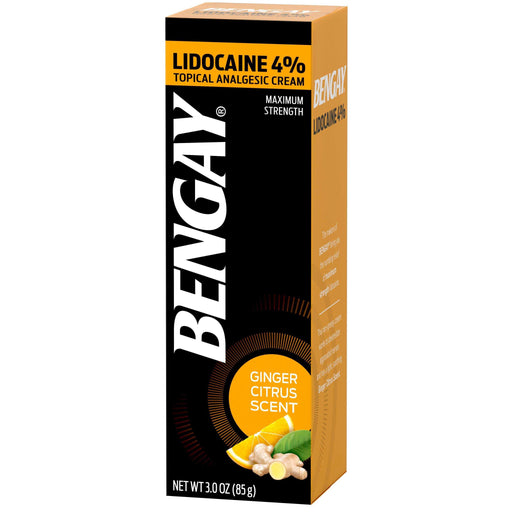 Bengay Bengay Lidocaine 4% Maximum Strength Ginger Citrus Scent Topical Analgesic Cream 3 Oz Medicine & Drugs