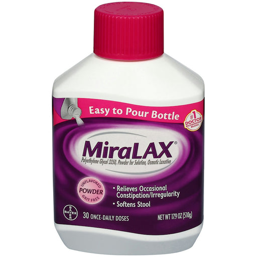 MiraLAX MiraLAX Laxative, Osmotic, Powder For Solution, Polyethylene Glycol 3350, Unflavored Health & Beauty
