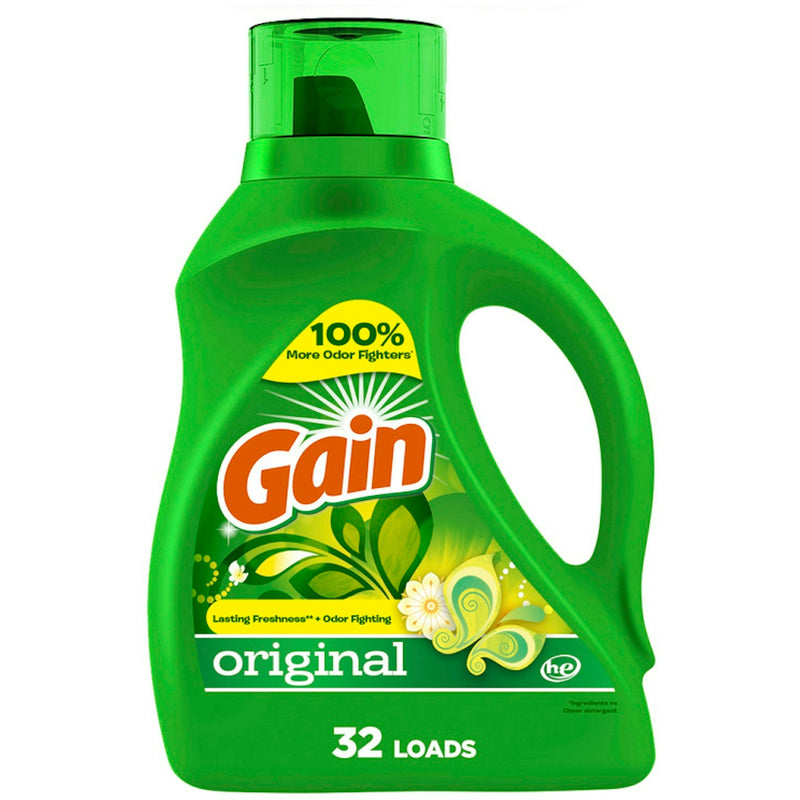 Gain Gain Aroma Boost Liquid Laundry Detergent Original Scent 32 Loads 46 Fl Oz HE Compatible Laundry Detergent White Smoke