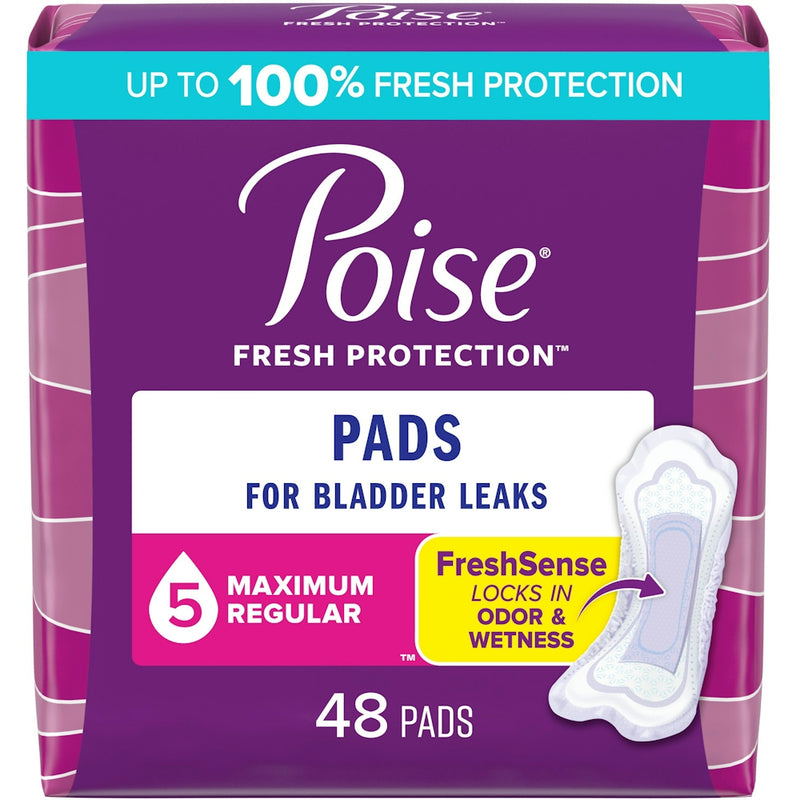 Poise Poise Maximum Absorbency Incontinence Pads, Regular Length Menstrual Pads