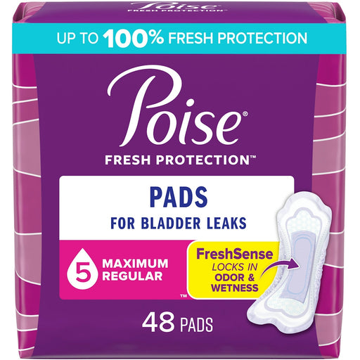 Poise Poise Maximum Absorbency Incontinence Pads, Regular Length Menstrual Pads