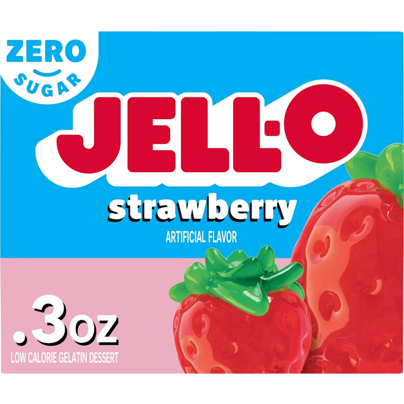 Jell-O Jell-O Sugar Free Strawberry Low Calorie Gelatin Dessert Mix Pudding & Gelatin Snacks Deep Sky Blue