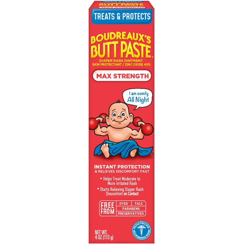 Boudreaux's Butt Paste Boudreaux's Butt Paste Baby Diaper Rash Cream Maximum Strength - 4oz Diaper Rash Treatments Tomato