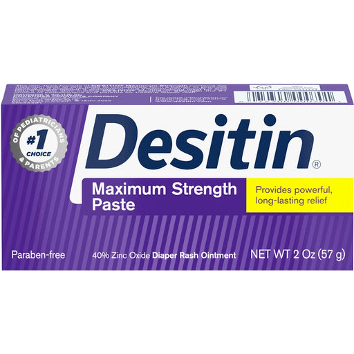 Desitin Desitin Maximum Strength Baby Diaper Rash Cream With 40% Zinc Oxide For Treatment, Relief & Prevention, Hypoallergenic, Phthalate- & Paraben-Free Paste, Travel Size, 2 Oz Diaper Rash Treatments