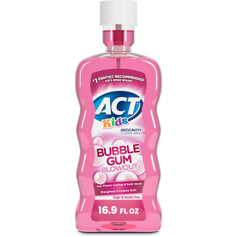 Act Act Kids Bubble Gum Blowout Anticavity Fluoride Rinse, 16.9 Fl Oz Mouthwash