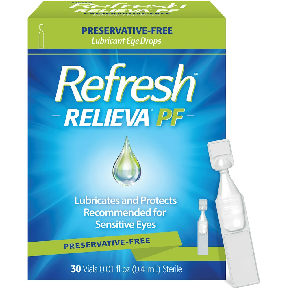 Refresh Relieva PF Lubricant Eye Drops, Preservative-Free, 0.01 Fl Oz ...