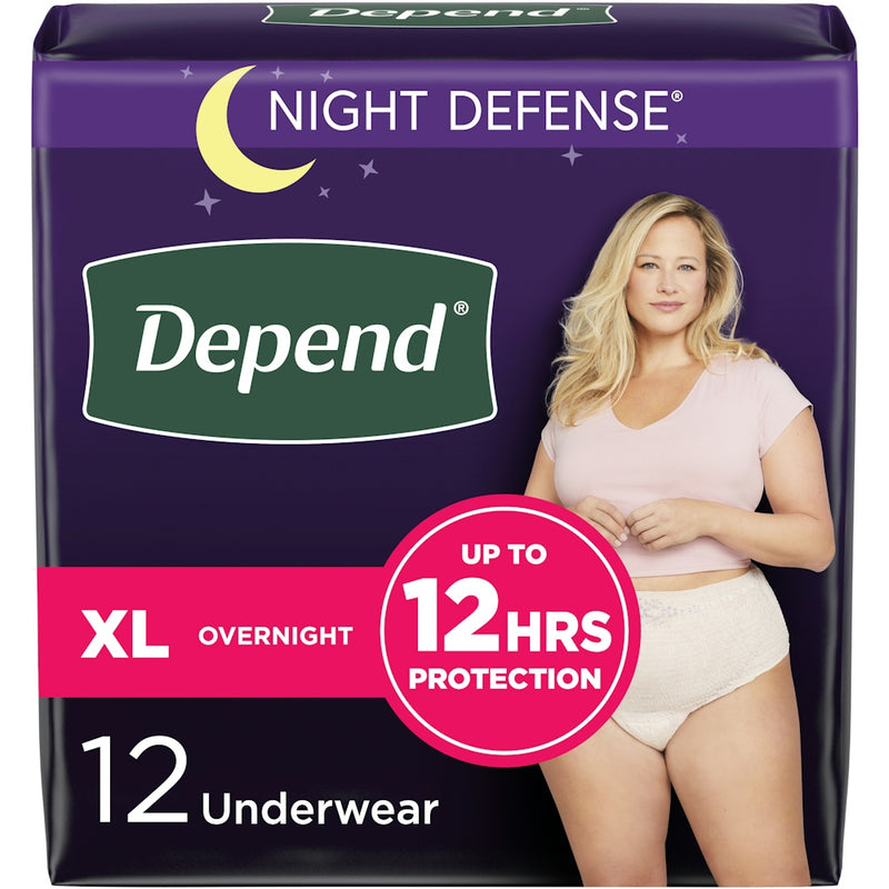 Depend Depend Night Defense Adult Incontinence Underwear For Women Overnight XL Blush 12Ct Underwear Midnight Blue
