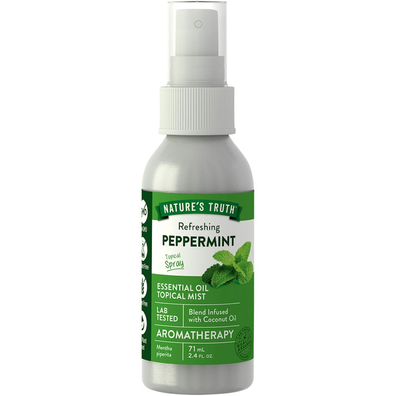 Nature's Truth Nature's Truth Essential Oil Topical Mist, Aromatherapy, Peppermint 2.4 Fl Oz Body Oil