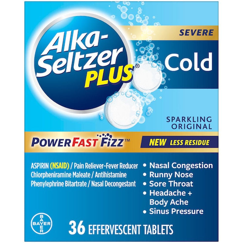 Alka-Seltzer Alka-Seltzer Severe Cold, Sparkling Original Flavor, Tablets Medicine & Drugs