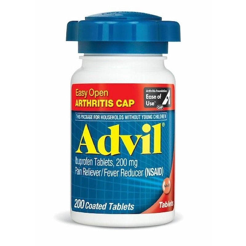 Advil Advil Pain Reliever/Fever Reducer 200 Mg Tablets 200Ct Easy Open Cap Health & Beauty White Smoke