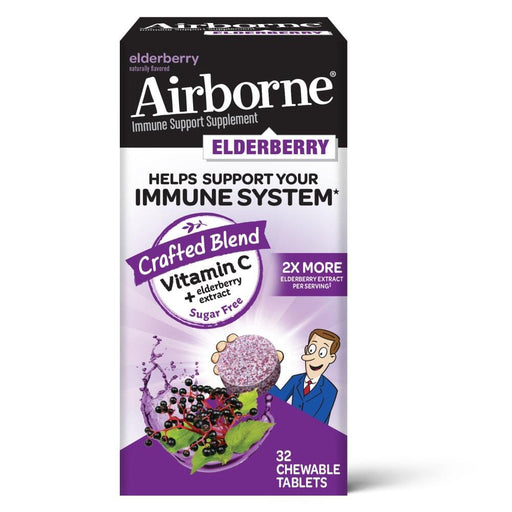 Airborne Airborne Vitamin C + Elderberry Immune Support Chewable Tablets Vitamins & Supplements