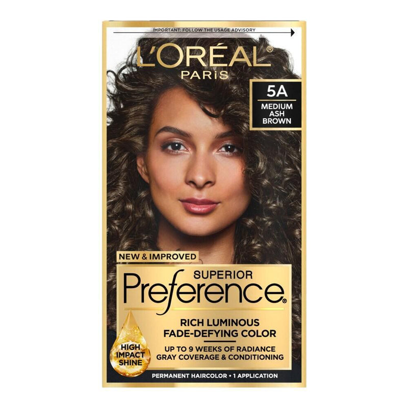 Superior Preference Superior Preference L'Oreal Paris Fade-Defying Shine Permanent Hair Color, 5A Medium Ash Brown, 1 Kit Hair Color Dark Slate Gray