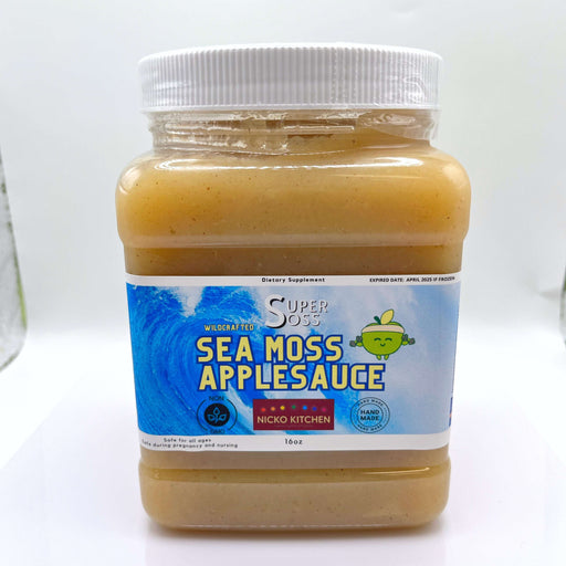 Nicko Kitchen Shop SuperSoss Sea Moss Applesauce 32oz | Kid-Friendly Sea Moss Snack Fitness & Nutrition