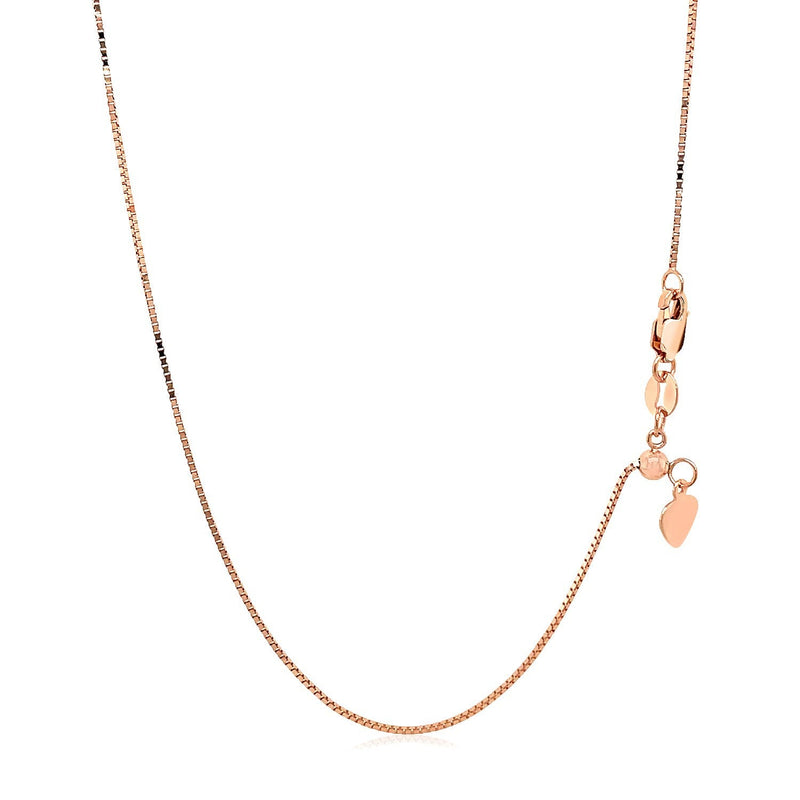 Bids.com 14k Rose Gold Adjustable Box Chain 0.7mm Necklaces