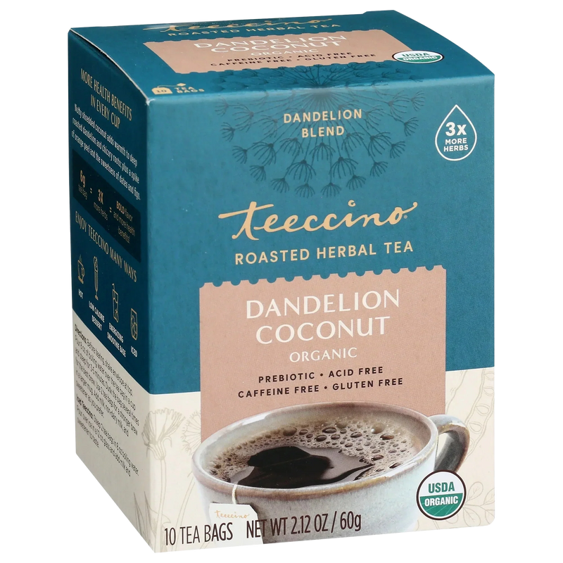 Teeccino Dandelion Coconut Roasted Herbal Tea Herbal Tea