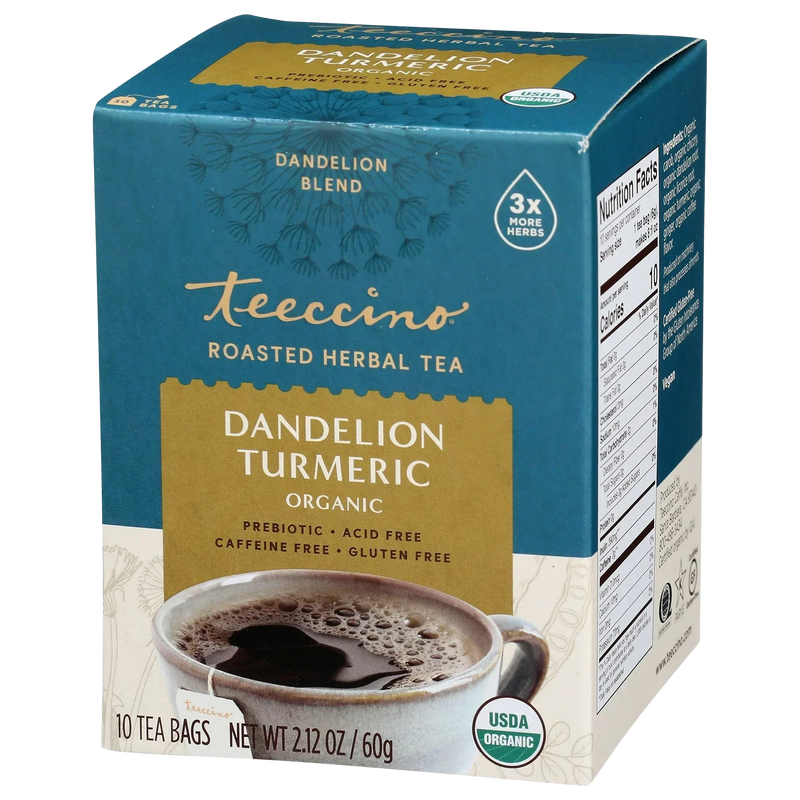 Teeccino Dandelion Turmeric Roasted Herbal Tea Herbal Tea