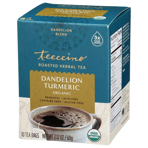 Teeccino Dandelion Turmeric Roasted Herbal Tea Herbal Tea