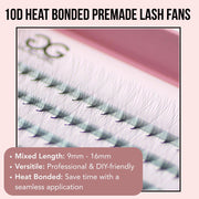 GladGirl 10D Heat Bonded PreMade Lash Fans - Mega Volume - 400 Fans Eyelashes