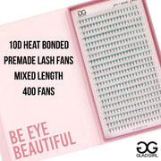 GladGirl 10D Heat Bonded PreMade Lash Fans - Mega Volume - 400 Fans Eyelashes