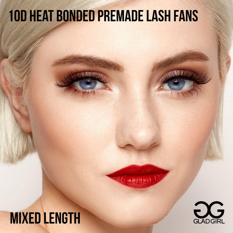 GladGirl 10D Heat Bonded PreMade Lash Fans - Mega Volume - 400 Fans Eyelashes