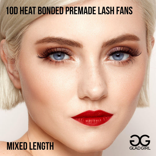 GladGirl 10D Heat Bonded PreMade Lash Fans - Mixed Length - 400 Fans Eyelashes