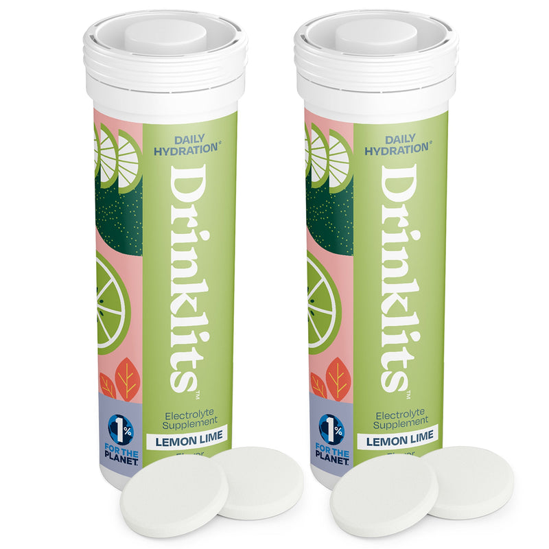 Drinklits Lemon-Lime Daily Hydration Tablets (2) Tube Bundle Hydration Electrolyte Tablets