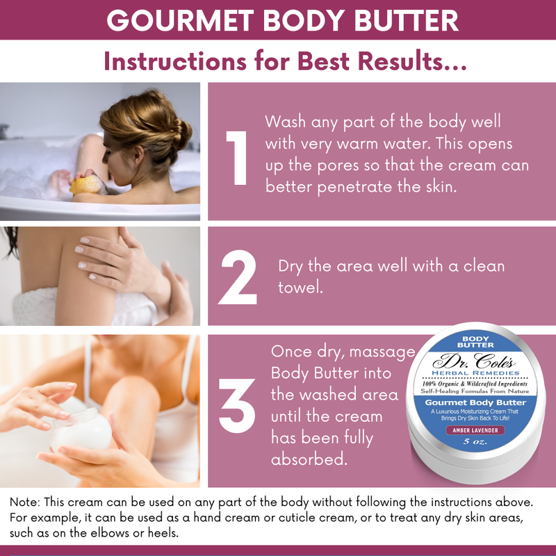 COLEHERBALS 34 - Dr. Cole's Gourmet Body Butter - AMBER LAVENDER Herbal