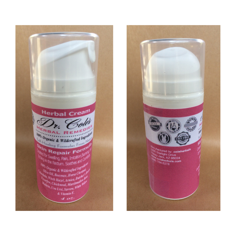 COLEHERBALS 17 - Dr. Cole's Organic Skin Repair Herbal Cream Herbal