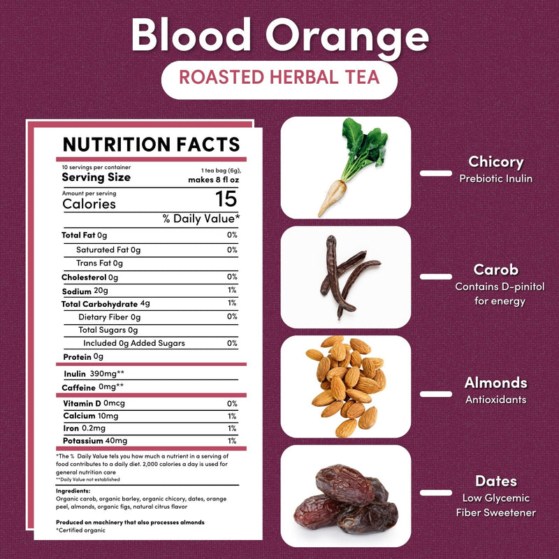 Teeccino Blood Orange Roasted Herbal Tea Herbal Tea