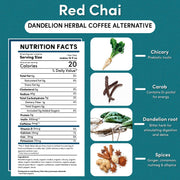 Teeccino Dandelion Red Chai Herbal Coffee Herbal Coffee