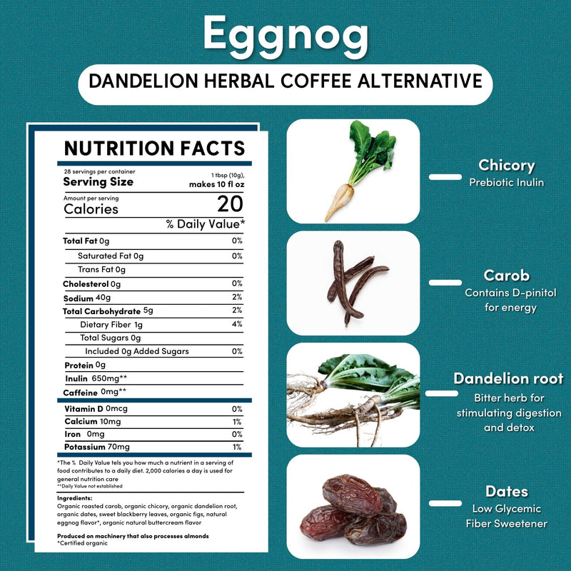 Teeccino Holiday Eggnog Herbal Coffee Herbal Coffee