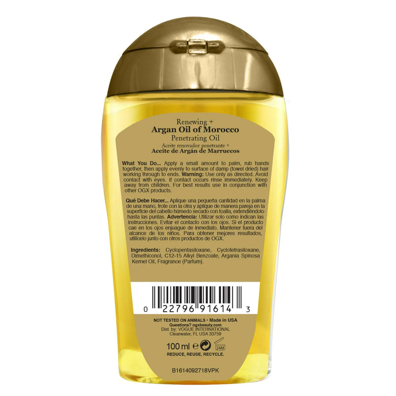 Mill's Beauty Supply OGX Renewing Argan Oil of Morocco Penetrating Oil all Hair Types Hair and Scalp Oil