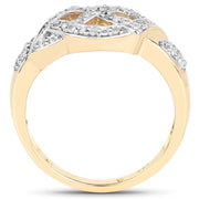 Bids.com 14K Yellow Gold Plated 0.21 Carat Genuine White Diamond .925 Sterling Silver Ring Rings