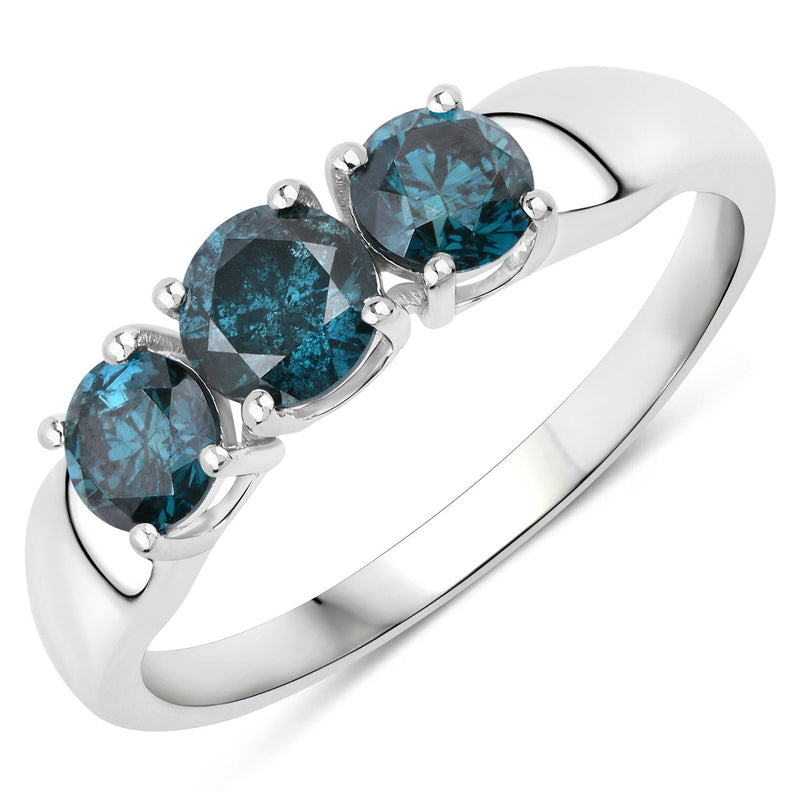 Bids.com 1.03 Carat Genuine Blue Diamond 14K White Gold Ring Rings