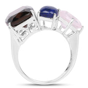 Bids.com 7.51 Carat Genuine Multi Stone .925 Sterling Silver Ring Rings
