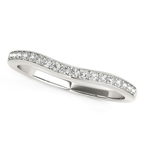 Bids.com 14k White Gold Curved Diamond Wedding Ring (1/4 cttw) Rings