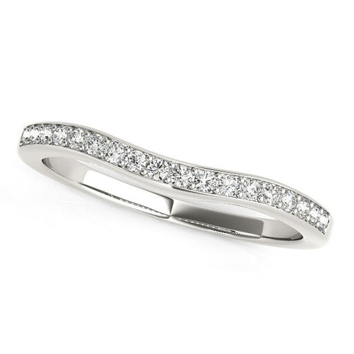 Bids.com 14k White Gold Curved Diamond Wedding Ring (1/4 cttw) Rings