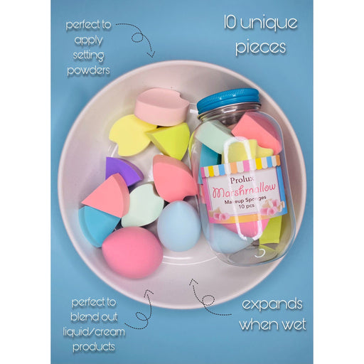 Prolux Cosmetics Marshmallow 10pc Makeup Sponges